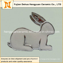 Silber Beschichtung Porzellan Kaninchen Form Kerze Halter für Ostern Dekoration